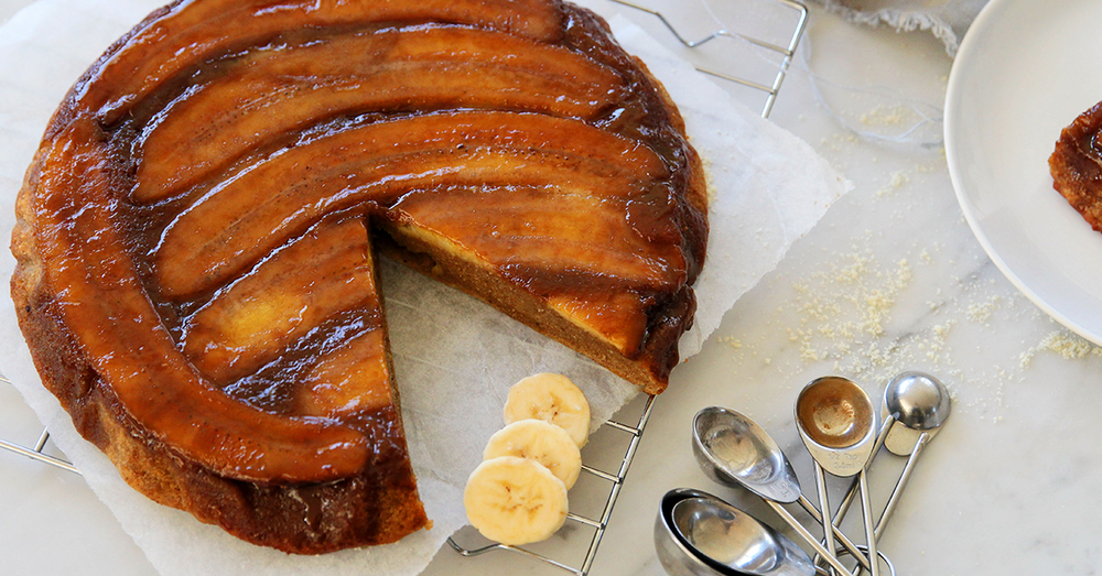 Caramelised Banana & Ginger Upside Down Cake